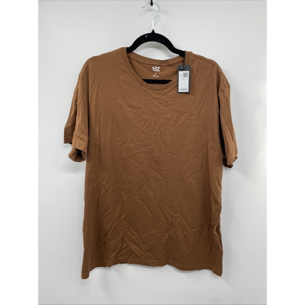 Lager 157 T-Shirt Mens XL Brown Cotton Crew Neck Regular Fit Everyday Wear NWT
